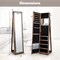 Costway Mirrored Jewelry Cabinet Armoire Lockable Standing Storage Organizer with Shelf Black/White/Coffee/Dark Brown